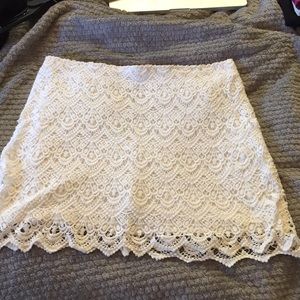 White lace skirt